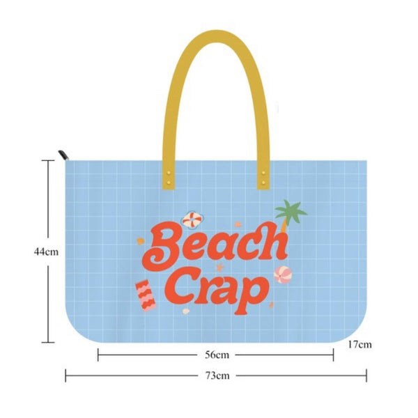 Beach Crap Tote Bag (Large Tote, Oversized Tote, Funny)