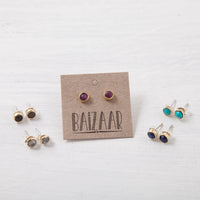 Cut Stone Brass Studs