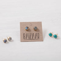 Labradorite gem post earrings