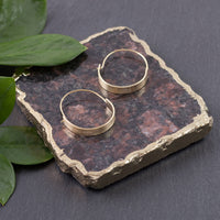 Brushed brass hoop earrings
