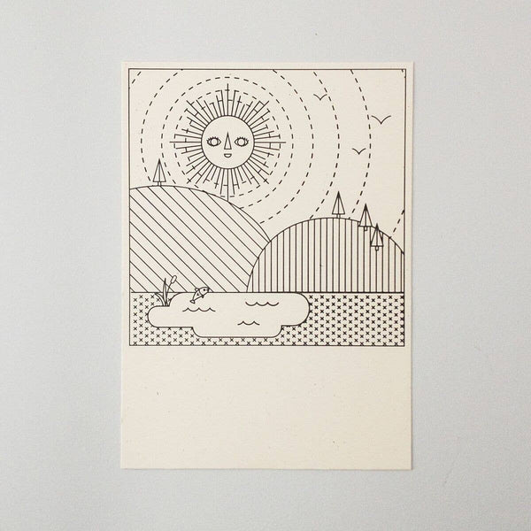 Sun Color-in Letterpress Card