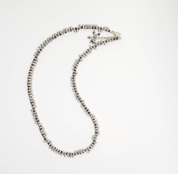Silver beaded necklace