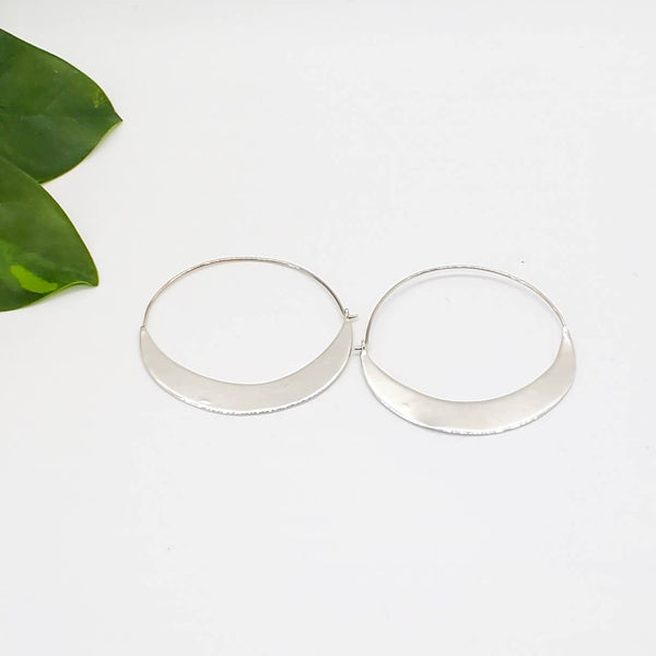 Silver Crescent Earrings - SSE140