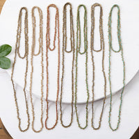 Beaded Color Pop Rope Necklace - BBN044-dark green