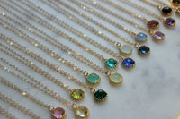 Gemstone Glass Necklaces, Dainty Minimalist Necklace