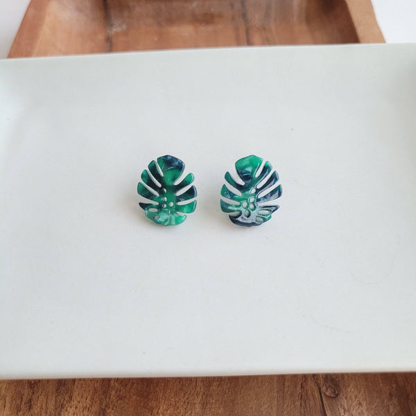 Monstera Leaf Studs