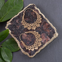 Brass spotted hoop earring