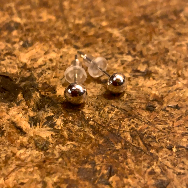 Recycled silver stud earrings
